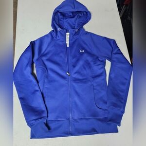 Under Armour ColdGear Full Zip Hoodie Jacket Blue Women’s Medium M Loose Fit